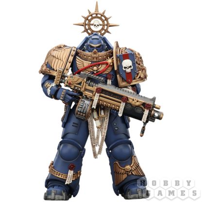 Фигурка JoyToy. Space Marine 2: Ultramarines Heavy Relic Primus Armor with Heavy Relic Bolt Rifle