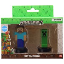 Набор коллекционных штампиков Minecraft (2 шт. в коробке с окном: Стив и Крипер)