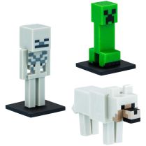 Набор коллекционных фигурок-топперов Minecraft: Скелет, волк, крипер (3 шт.)