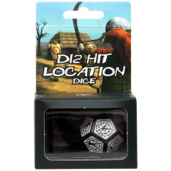 Игральный кубик D12 Hit Location, Black/White