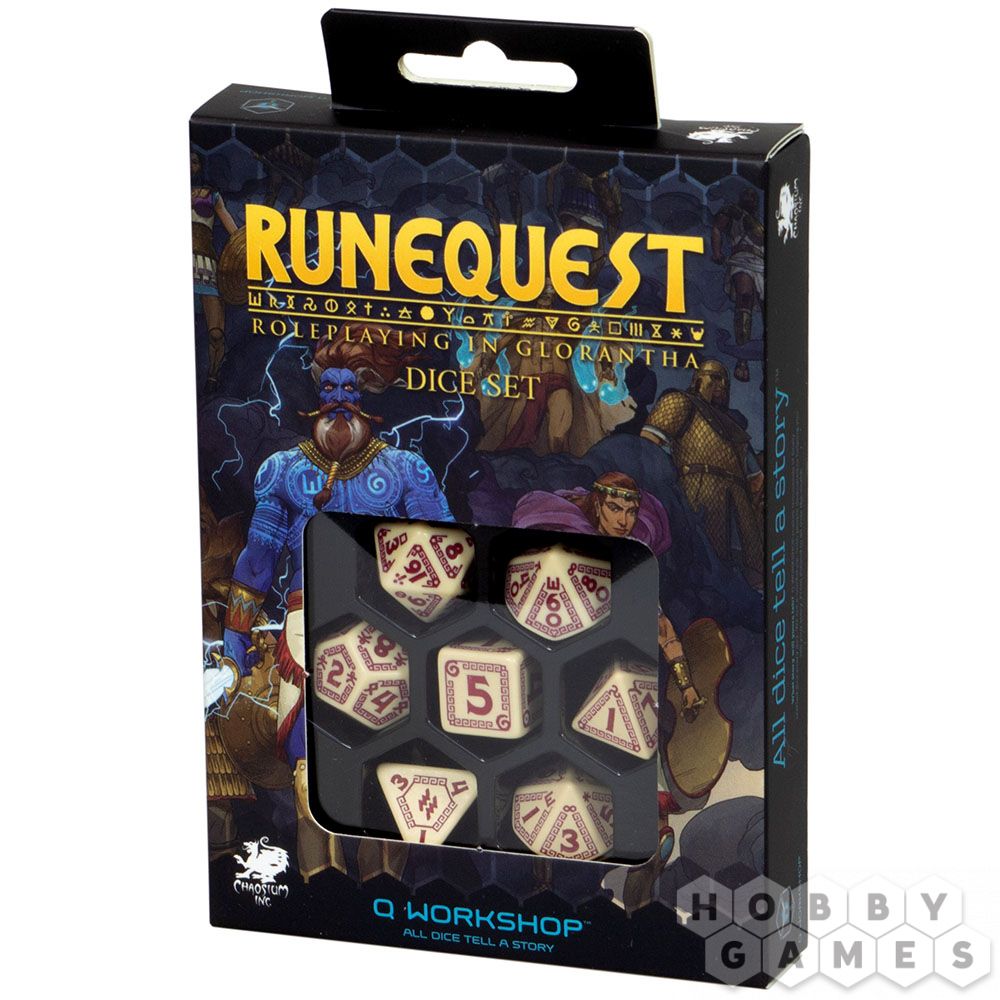 Набор кубиков RuneQuest, 7 шт., Beige/Burgundy | Купить настольную игру в  магазинах Hobby Games