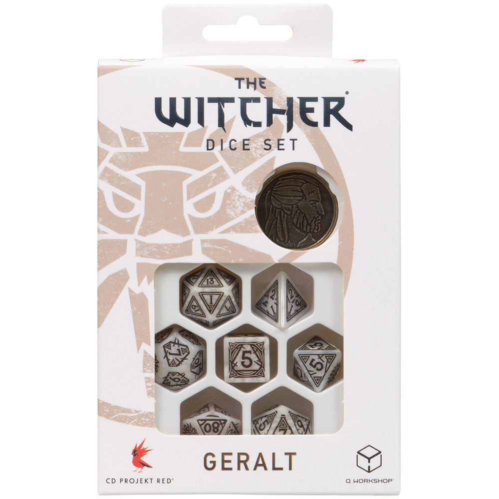 Q WORKSHOP - Set de dés (7) - The Witcher : Geralt The Montser Hunter - Goodies Store